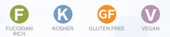 gluten free, kosher, vegan icons