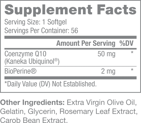 Nutrifii Biopro-Q Supplement Facts Image